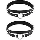 alisikee 2Pcs Adjustable Heart Leg Garter Belt, Elastic Thigh Garters for Women