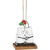 Ganz S'Mores Kissing Under Mistletoe Resin Christmas Tree Marshmallow Ornament S'Mores Collection by Midwest CBK