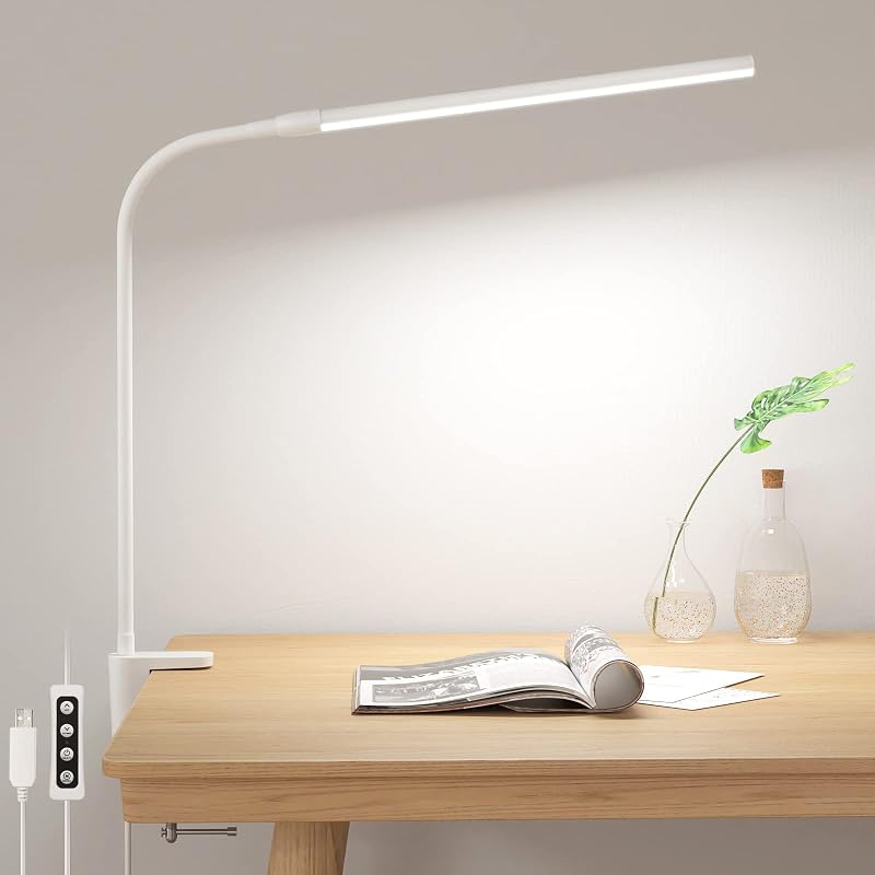 Lepro Desk Lamp Clip on 460lm Eye Caring USB Powered 3 Modes 10 Dimmable