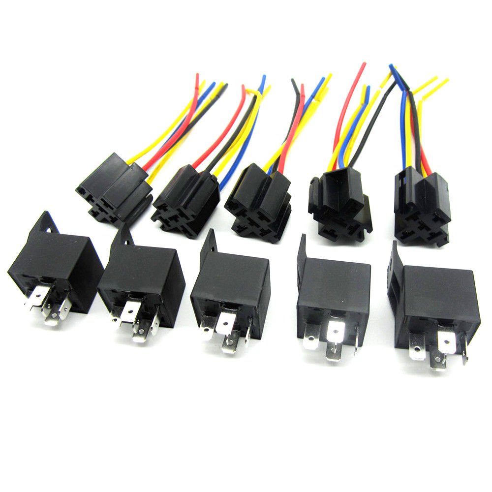 5pcs Dc 12v Car Spdt Automotive Relay 5 Pin 5 Wires W Harness