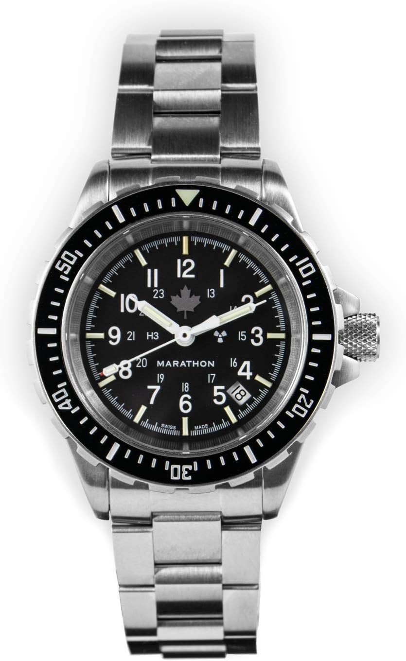 GSAR Swiss Made Military Issue Diver's Automatic Watch with Tritium (41mm, Stainless Steel Bracelet, Grey Maple) WW194006BRACE-CA-MPL