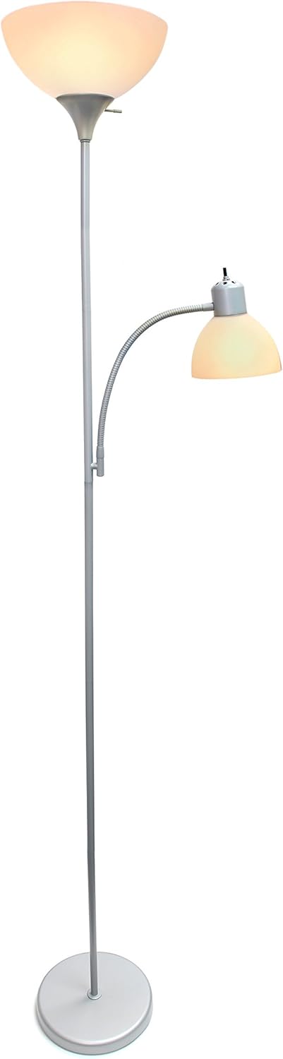 Simple Designs Home LF2000-BLK Mother-Daughter Floor Lamp with Reading Light, 71 x 20.47 x 11.35 inches, Black: Home Improvement