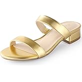 Ankis Women Black White Nude Clear Heels Sandals - 1 Inch Heels for Women Low Chunky Block Heels Comfortable Two Strap Open Toe Flat Sandals Shoe for Dressy Wedding Summer