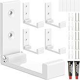 SPLAYTAP Folding Coat Hooks, 5pcs White Wall Hooks Heavy Duty for Hanging Coat Towel Backpack, Foldable Adhesive Hooks, Headphone Jacket Holder, Aluminum Alloy Hook with Screws for Purse Hat Bag Keys