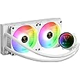 GAMDIAS CHIONE M3 240mm AIO CPU Liquid Coooler, Infinity Mirror Pump, High Performance PWM Auto Speed Comtrol Fan, ARGB MB Sync & 30 Built-in Light Effects, Intel LGA 1700/1200, AMD AM5/AM4, White