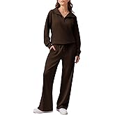 PINSPARK 2 Piece Sets for Women 2025 Fall Outfits Sweatsuit Loose Fit Sweatshirt Wide Leg Sweatpants Matching Set Tracksuit