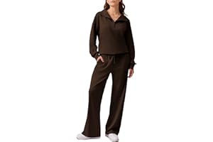 PINSPARK 2 Piece Sets for Women 2024 Fall Outfits Sweatsuit Oversized Sweatshirt Wide Leg Sweatpants Matching Set Tracksuit