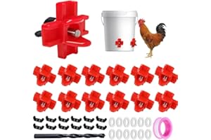 pizarra 12Pcs Horizontal Chicken Waterer Nipples with Drill Bits,Leakproof Poultry Watering System for Chicken Coop,for Outdo
