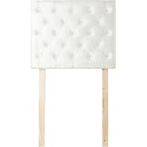 Tufted Velvet Plush College Dorm Twin XL Headboard - White with Legs | Essential Dorm Supplies for College Freshmen Necessities