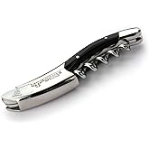 Laguiole En Aubrac Sommelier Waiter's Corkscrew, Buffalo Horn Handle, Wine Opener With Foil Cutter &amp; Bottle Opener, Stainless Steel Shiny Bolsters