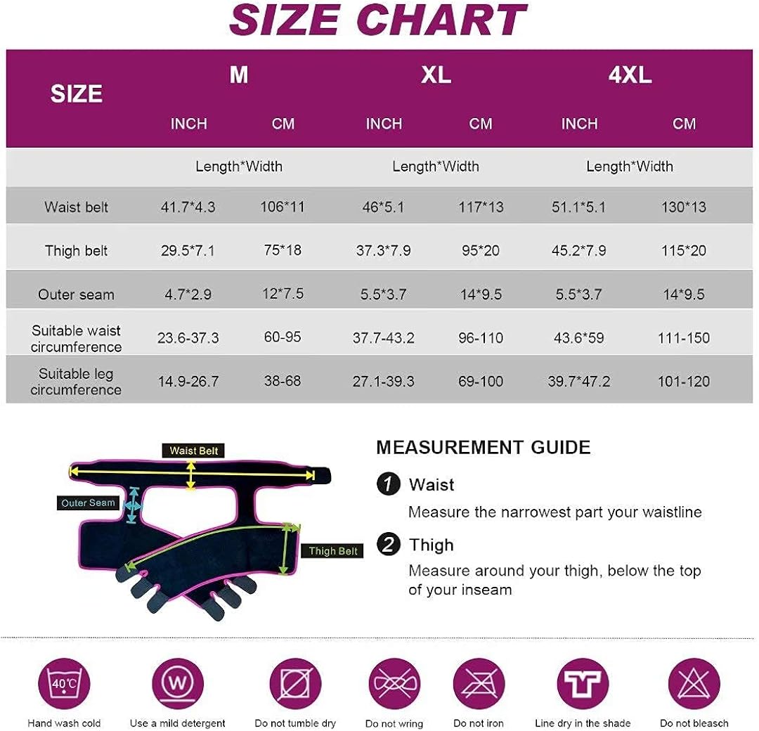 Waist and Thigh Trainer Butt Lifter Neoprene Hip Raise Thigh Slimmer Sweat Trimmer Plus Size Women and Men Workout: Clothing