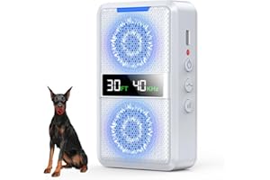 HUHUWOW Ultrasonic Dog Bark Deterrent Devices, Anti Barking Device for Dogs, Adjustable Frequency & Range Type-C Rechargeable Dog Barking Silencer, Up to 30 FT Indoor & Outdoor Use