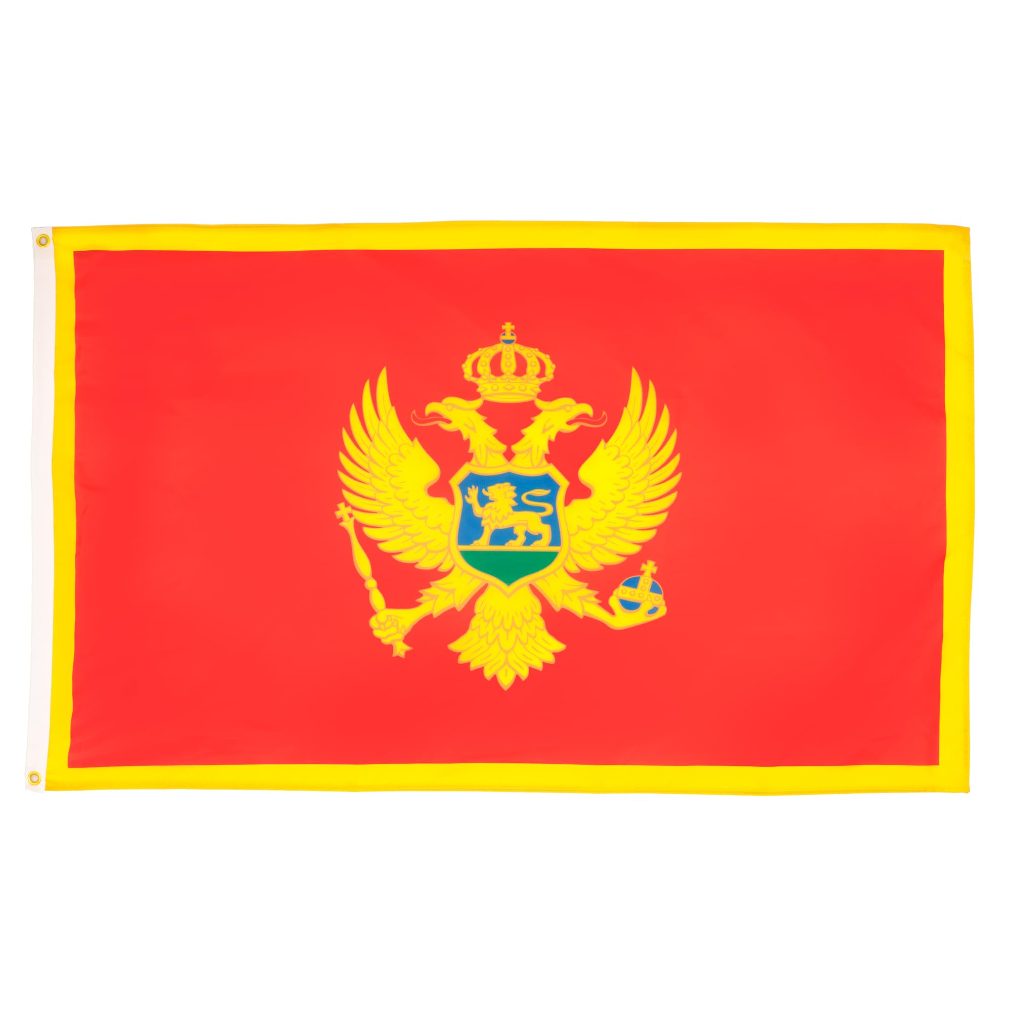 AZ FLAG - Montenegro Flag - 3x5 Ft - Light Polyester Montenegrin Banner with Two Brass Eyelets - Fade Resistant - Vivid Colors - 3' x 5' Feet - 150x90 Cm — image 1