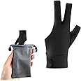 hssopa Billiards Glove, Snooker Cue Sports Gloves Anti-Slip Design, Quick-Dry Breathable Billiard Pool Gloves, 3 Finger Billiard Gloves Classic Size for Men and Women