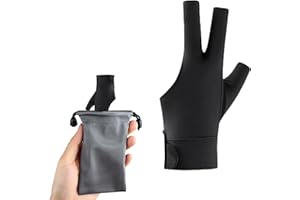 hssopa Billiards Glove, Snooker Cue Sports Gloves Anti-Slip Design, Quick-Dry Breathable Billiard Pool Gloves, 3 Finger Billiard Gloves Classic Size for Men and Women