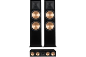 Klipsch RF-7 III Black Ash Wood Furniture Made Floorstanding Speaker Pair with a Klipsch RC-64 III Black Ash Wood Furniture Made Center Channel Speaker (2017)