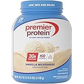 Premier Protein Powder, Vanilla Milkshake, 30g Protein, 1g Sugar, Gluten Free, No Soy, 40.2 oz, 29 Servings (Packaging May Vary)