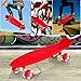 Enkeeo 22 Inch Plastic Cruiser Skateboard with Sturdy Deck 4 PU Casters for Kids, Youths and Adults, Red
