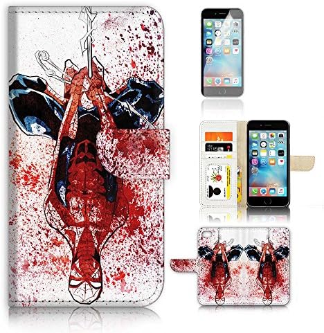 ( For iPhone 6 / iPhone 6S ) Flip Case Wallet Cover with Screen Protector - US B30008 - Spiderman Super Hero B30008