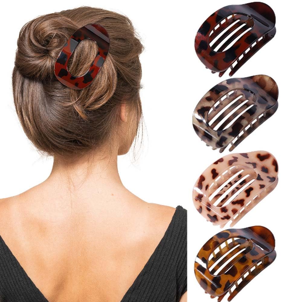 Photo 1 of **ONE CLIP IS BROKEN**
4 PCS Flat Hair Clips,Non-slip Flat Claw Clip Strong Grip Hair Claw Clips Hair Barrettes for Women Girls Thick Hair (Color 3)