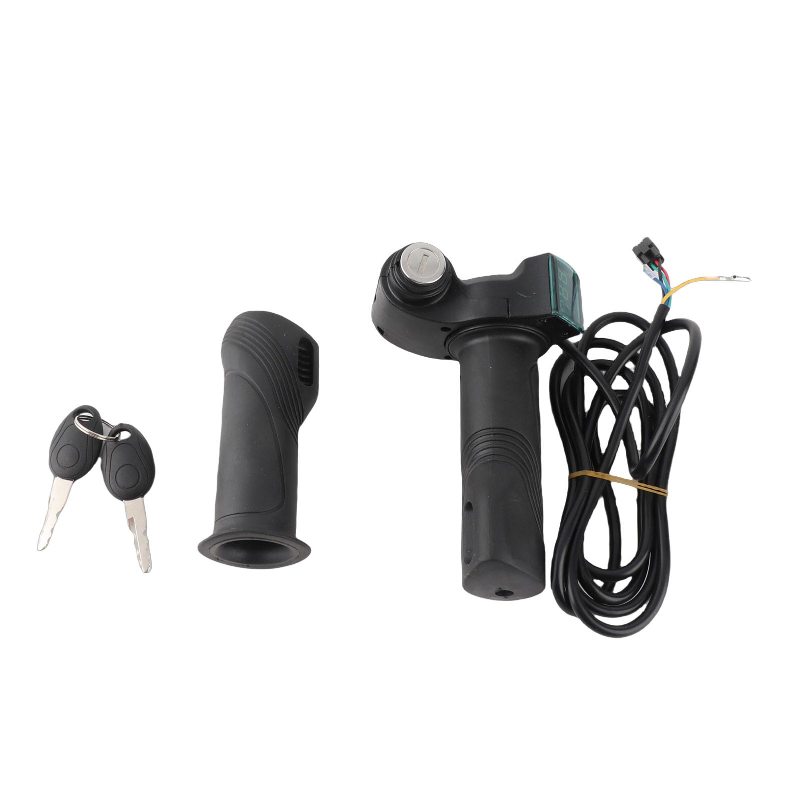 Alomejor 1 Pair Electric Bike Grip E-bike Handlebar Grips Waterproof LED Display for Electric Cars Scooter