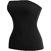 MixMatchy Women's Basic Casual Stretchy Long Bandeau Tube Top Strapless Undershirts