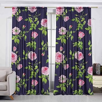 Amazon Com Vividx Home Decoration Thermal Insulated Curtains Navy