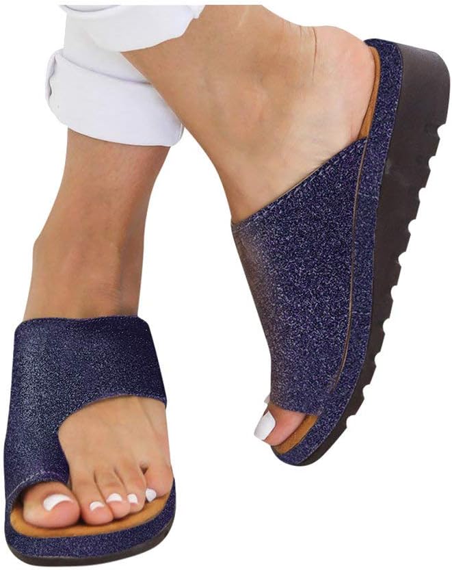 2019 New Women Comfy Platform Sandal Shoes Summer Beach Slides Slippers Sandal Toe Flip Flop Shoes Travel Shoes Comfortable Ladies Shoes