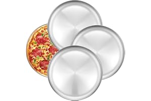 Deedro Pizza Baking Pan Pizza Tray 12 inch Stainless Steel Pizza Pan Round Pizza Baking Sheet Oven Tray Pizza Crisper Pan, Healthy Pizza Cooking Pan for Oven Baking, 4 Pack