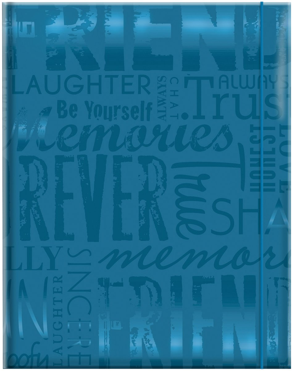 MCS Industries 100 Pocket Big Max Embossed Friends Album, Teal Blue, Vinyl, 12.4 x 4.78 x 16.84 cm