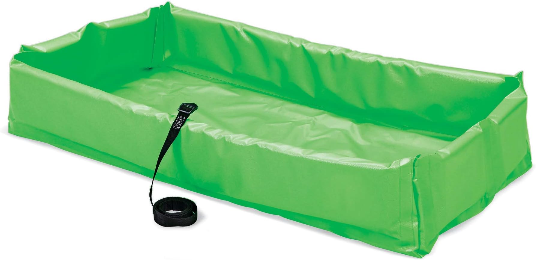 SpillTech Folding Duck Pond, Flexible Spill Containment Berm, 3’ x 3’ x 6” (L x W x H), 34-Gallon Sump Capacity, Green (FDKP3X3)