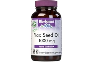 BlueBonnet Flax Seed Oil 1000 mg - Omega 3 6 9 Fatty Acids Heart Health & Skin Support for Women & Men - Cold-Pressed, Organic Flaxseed Oil Capsules - Non-GMO, Gluten-Free, Soy-Free - 250 Softgels