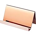 Maxdot Rose Gold Business Card Holders Stainless Steel Name Cards Display Stand Desktop Rack Organizer for Office Home Desk Accessories