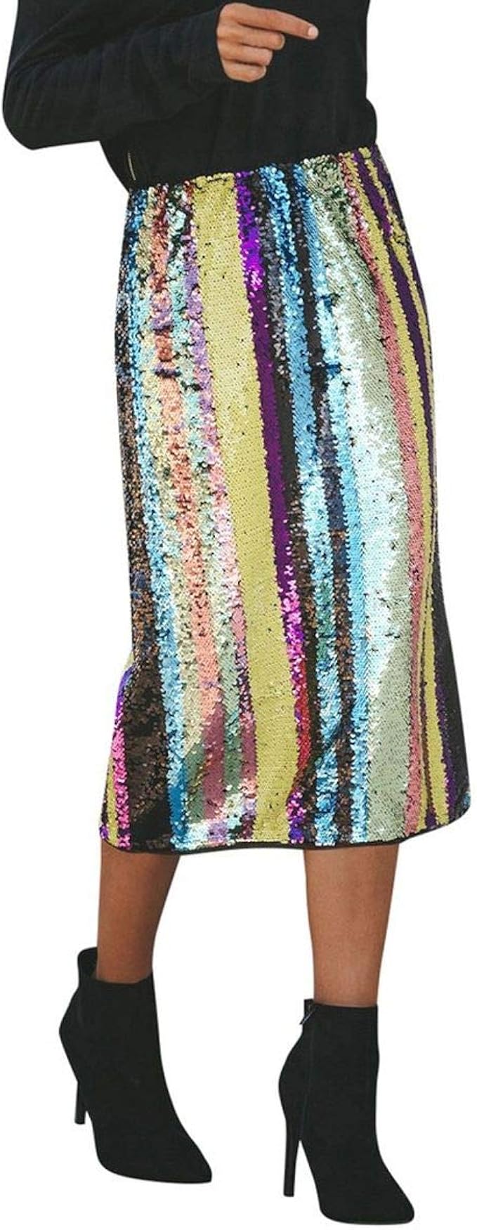 rainbow bodycon skirt