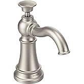 Moen S3945SRS Traditional Deck Mounted Kitchen Soap Dispenser with Above the Sink Refillable Bottle, Spot Resist Stainless