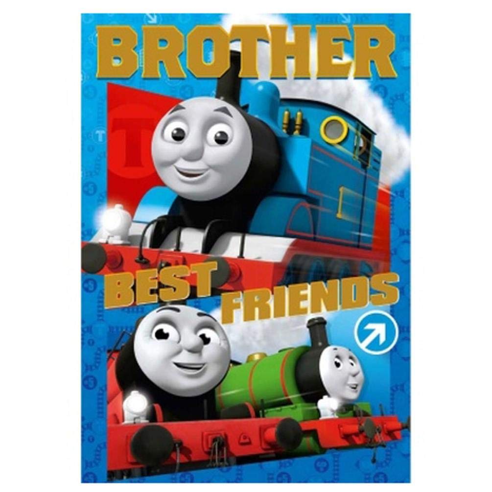 Words 'n' Wishes Thomas & Friends Boy's Birthday Card (WW-TH025) - Brother - Includes a Count with Thomas Activity - Foil Finish,Multi Colour,200 x 145mm