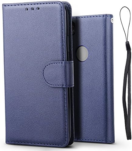 Google Pixel 2 XL Case,JGOO Premium Frosted PU Leather Wallet Case [Foldable Stand] &amp; [Card Holster],Soft TPU Protective Shell Cover for Google Pixel 2 XL Case,Blue