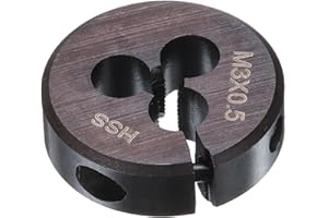 HARFINGTON Round Threading Die M3 x 0.5 Metric Thread 20mm OD Adjustable Right Hand High-Speed Steel (HSS) Round Die Screw Th