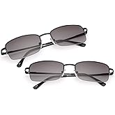 Vepiant 2 Pairs Full Lens Spring Hinge Reading Sunglasses UV400 Protection Sun Readers Blue Light Blocking Glasses Eyewear