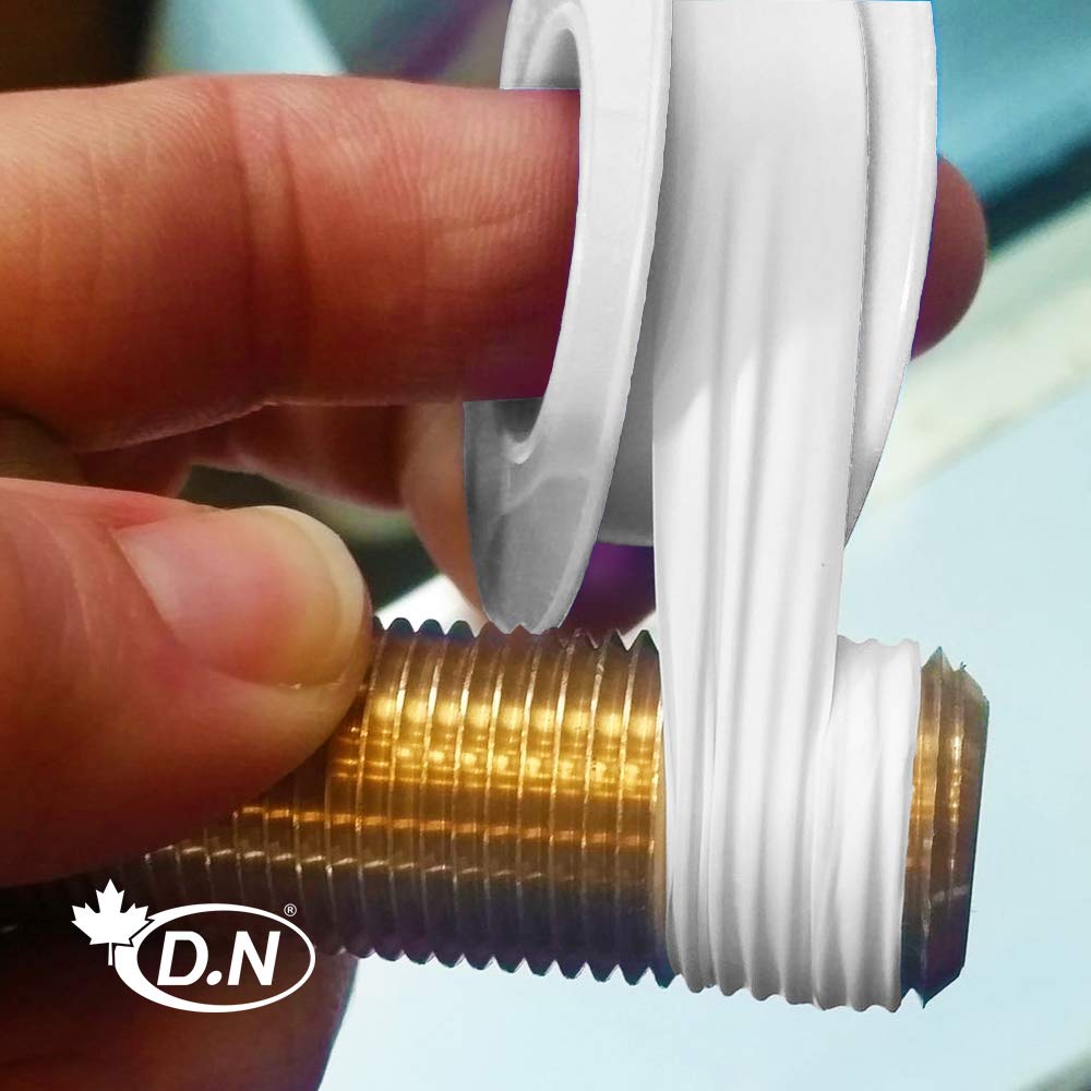 D.N Teflon Tape Premium Grade (PTFE) Thread Seal Tape for Plumbers | General Purpose Water Pipe Sealant Tape | 1/2″ Width x 480 ″ Length – White (Pack 1): Industrial & Scientific