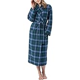 PajamaGram Long Womens Bathrobes - Flannel Robe Women