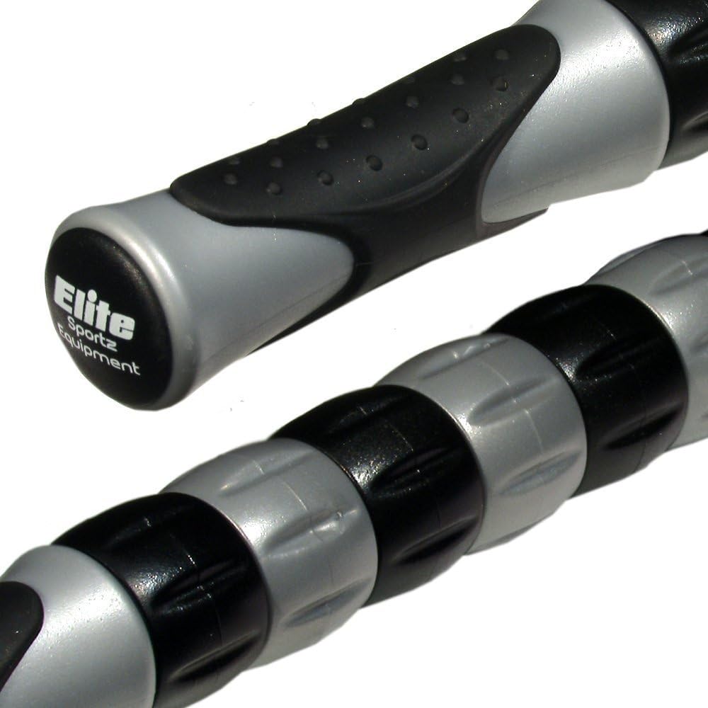 Elite Massage Roller Stick Targets Sore, Tight Leg Muscles to Prevent Cramps and Release Tension. It's Sturdy, Lightweight, Smooth Rolling and Thankfully This Lifesaver has Comfortable Handles.Silver: Sports & Outdoors