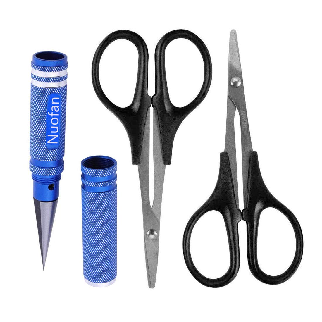 Photo 1 of Nuofan 0-14mm RC Body Reamer Hole Puncher and Curved Scissors & Straight Scissors Trimming Universal Tools Set for RC Car Body Shell Lexan Plastic