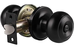 Probrico Interior Door Knobs Matte Black Finish, Standard Door Hardware, Indoor Door Handles Keyless, Privacy Door Lock for B
