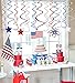 Moon Boat 40 Ct Fourth of July Patriotic Decorations Hanging Swirl - 4th of July American Flag/Stars Red White Blue Party Supplies