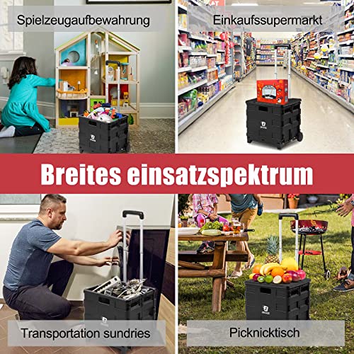 Rolling Carts with Wheels and Handle, ZECEZE Folding File Cart for