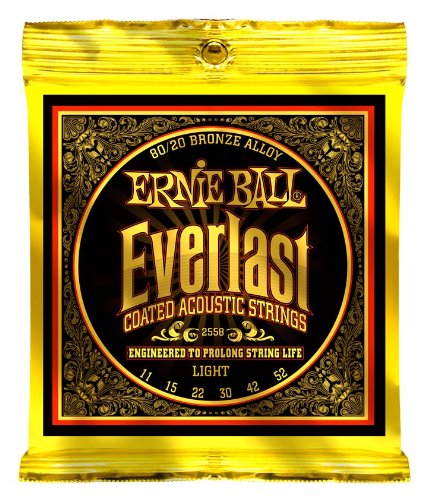 Ernie Ball Everlast Light Coated 80/20 Bronze  Acoustic Set, .011 - .052