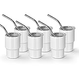 AGH 3 oz Mini Tumbler Shot Glass with Straw and Lid