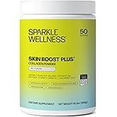 Sparkle Wellness VERISOL Bioactive Hydrolyzed Collagen Peptides | Collagen Powder Supplement with Vitamin C & Hyaluronic Acid for Hair, Skin, and Nail Health | Skin Boost Plus (No Flavor) [50-Serves]