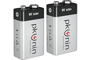 Ocvrszsw PKUNIN 9V Batteries Alkaline 9 Volt Batteries 2 Pack 9V Batteries for Smoke Alarm